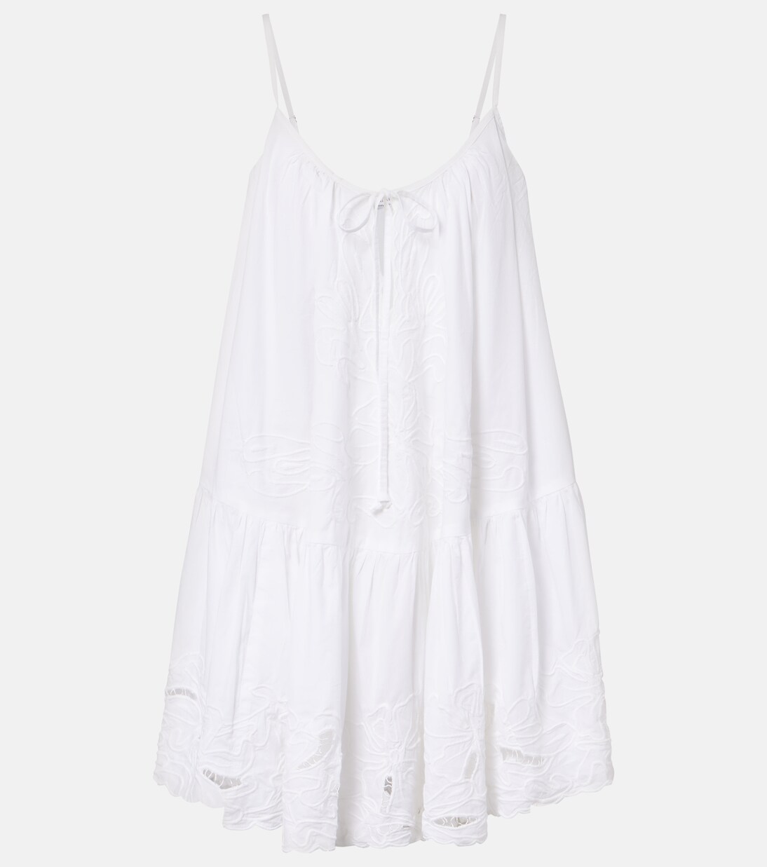 Embroidered cotton poplin minidress | Juliet Dunn