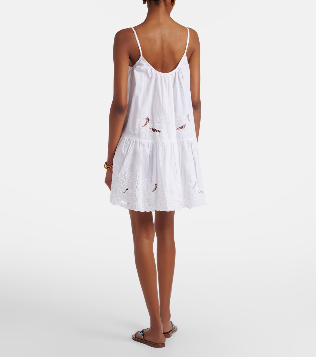 Embroidered cotton poplin minidress | Juliet Dunn