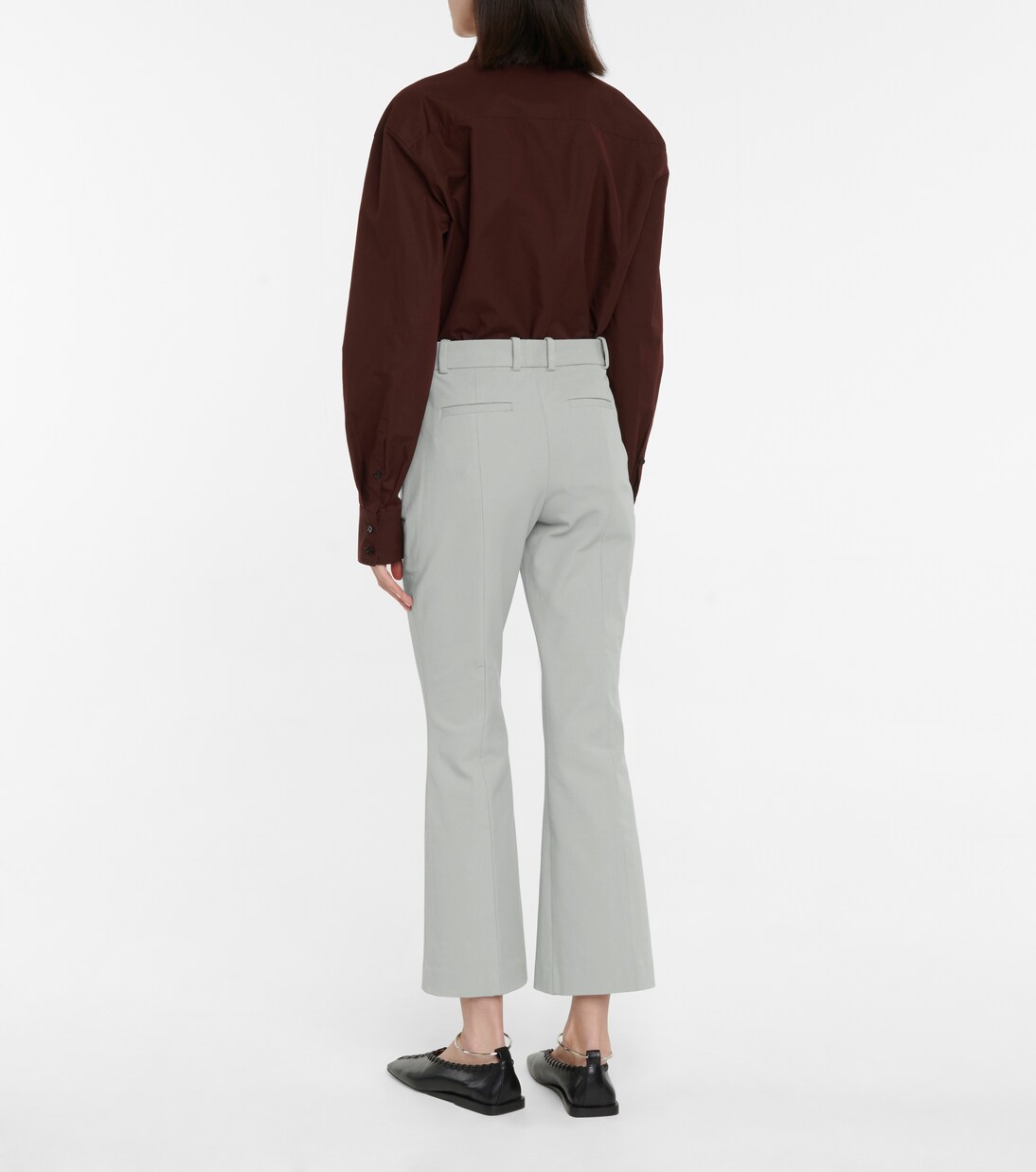 Pantalon Teller à taille haute en coton mélangé | Joseph