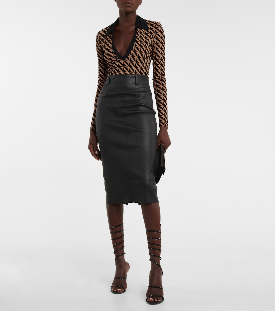 Verzierte Sandalen Cleo aus Leder | Rene Caovilla