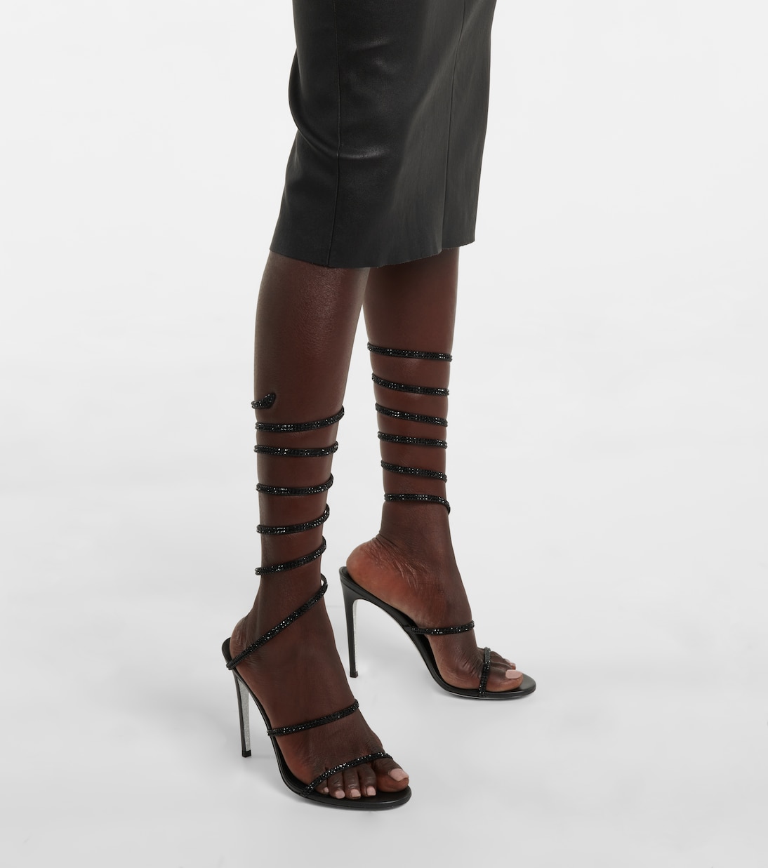 Verzierte Sandalen Cleo aus Leder | Rene Caovilla