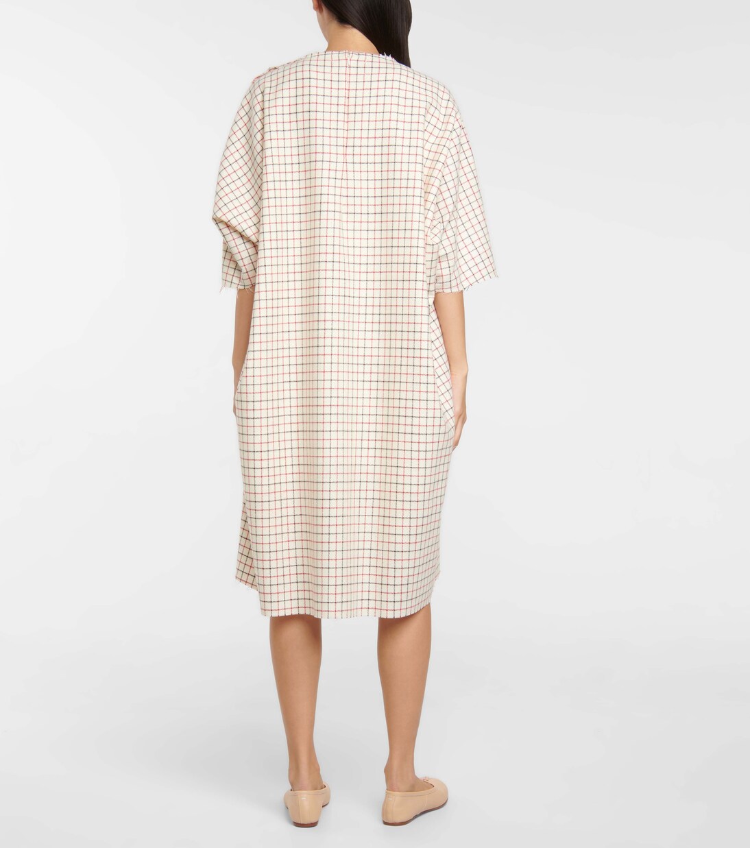 Robe midi en laine à carreaux | Maison Margiela