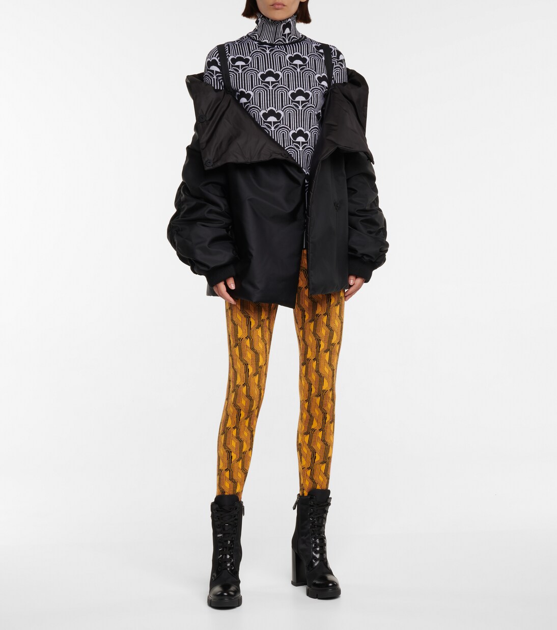 Nylon off-the-shoulder jacket | Prada