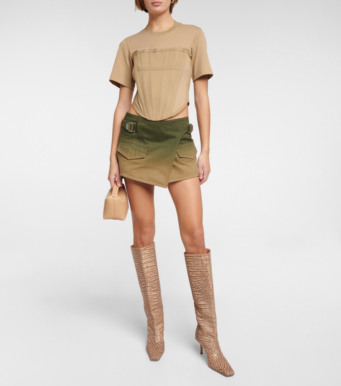 Minifalda wrap en denim | Dion Lee