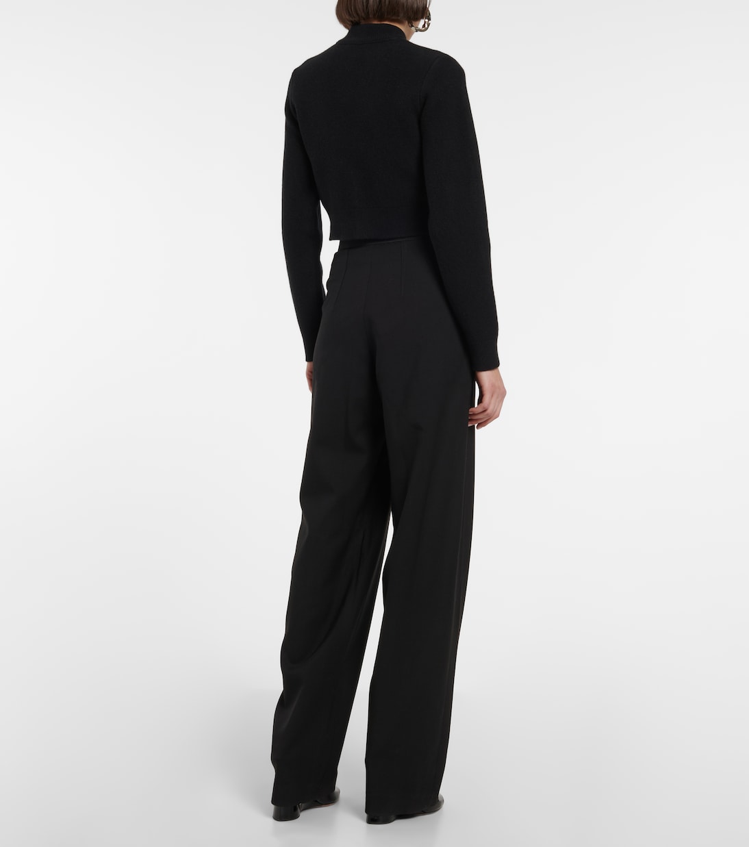 Pull raccourci en laine vierge | Alaïa