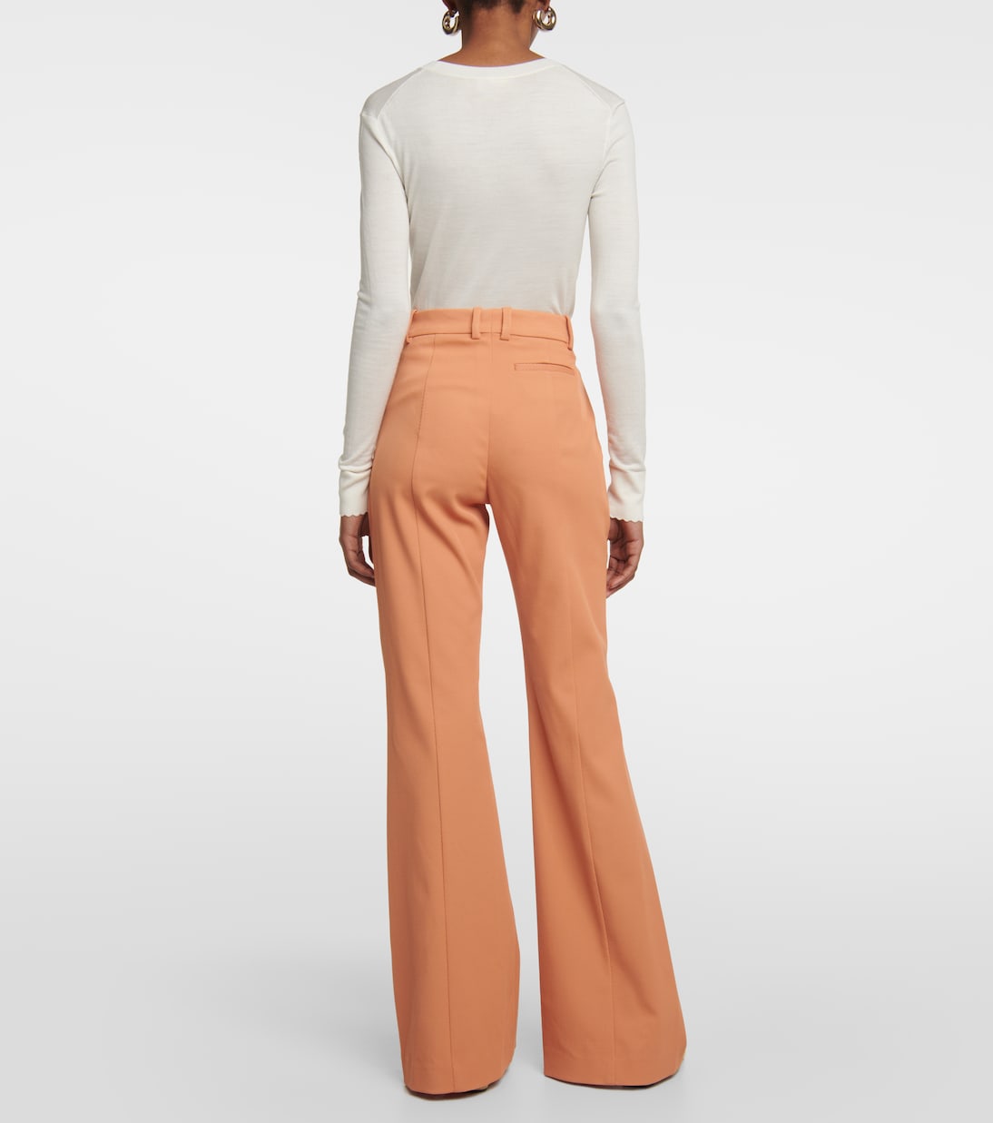 Pantalon évasé Aveline en laine mélangée | Joseph