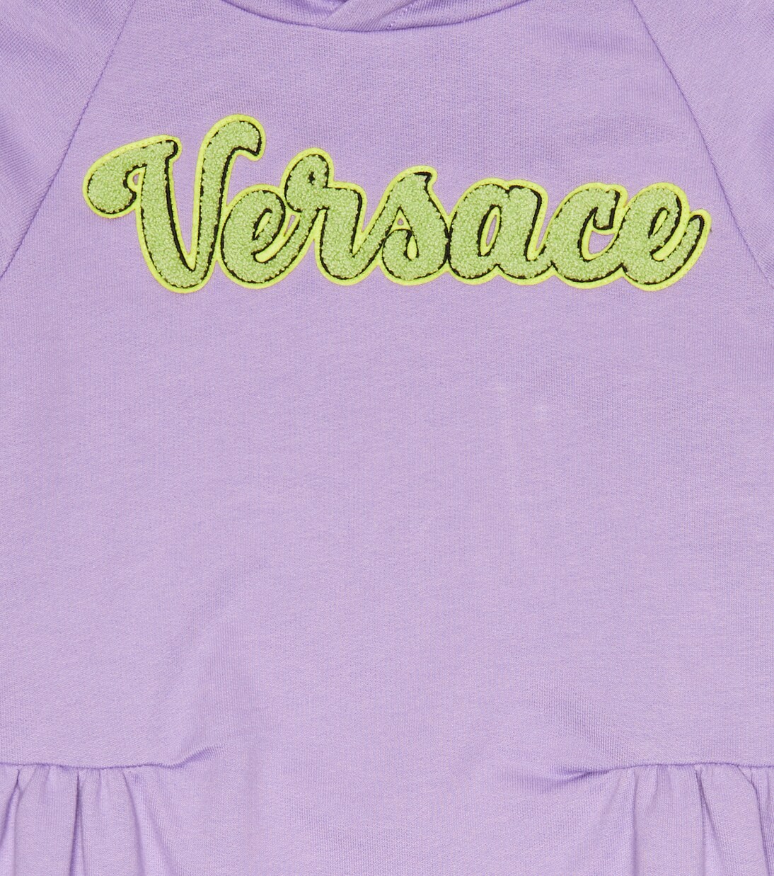 Logo cotton hoodie dress | Versace Kids
