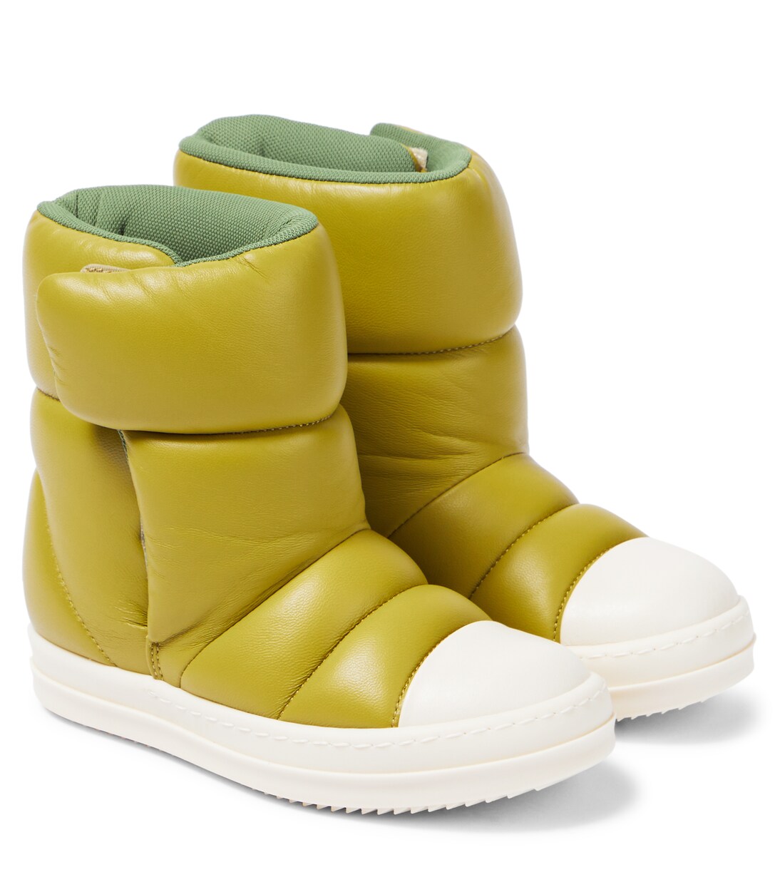 Puffer leather ankle boots | Rick Owens Kids