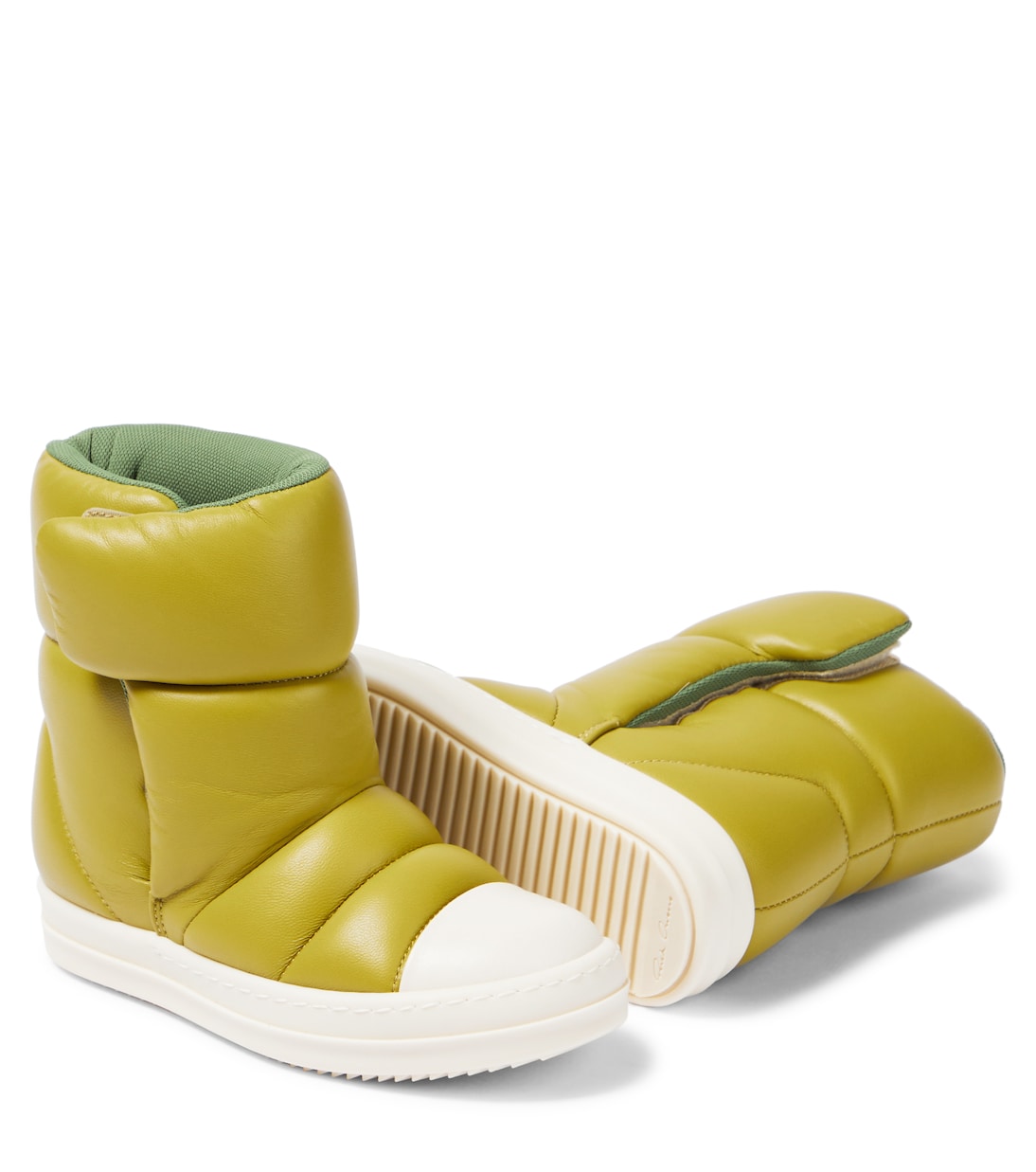 Puffer leather ankle boots | Rick Owens Kids