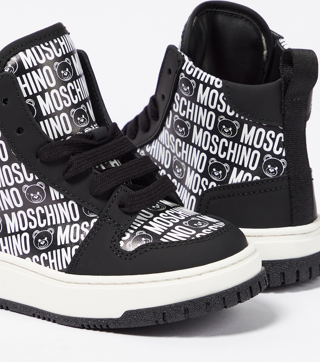 Logo high-top leather sneakers | Moschino Kids