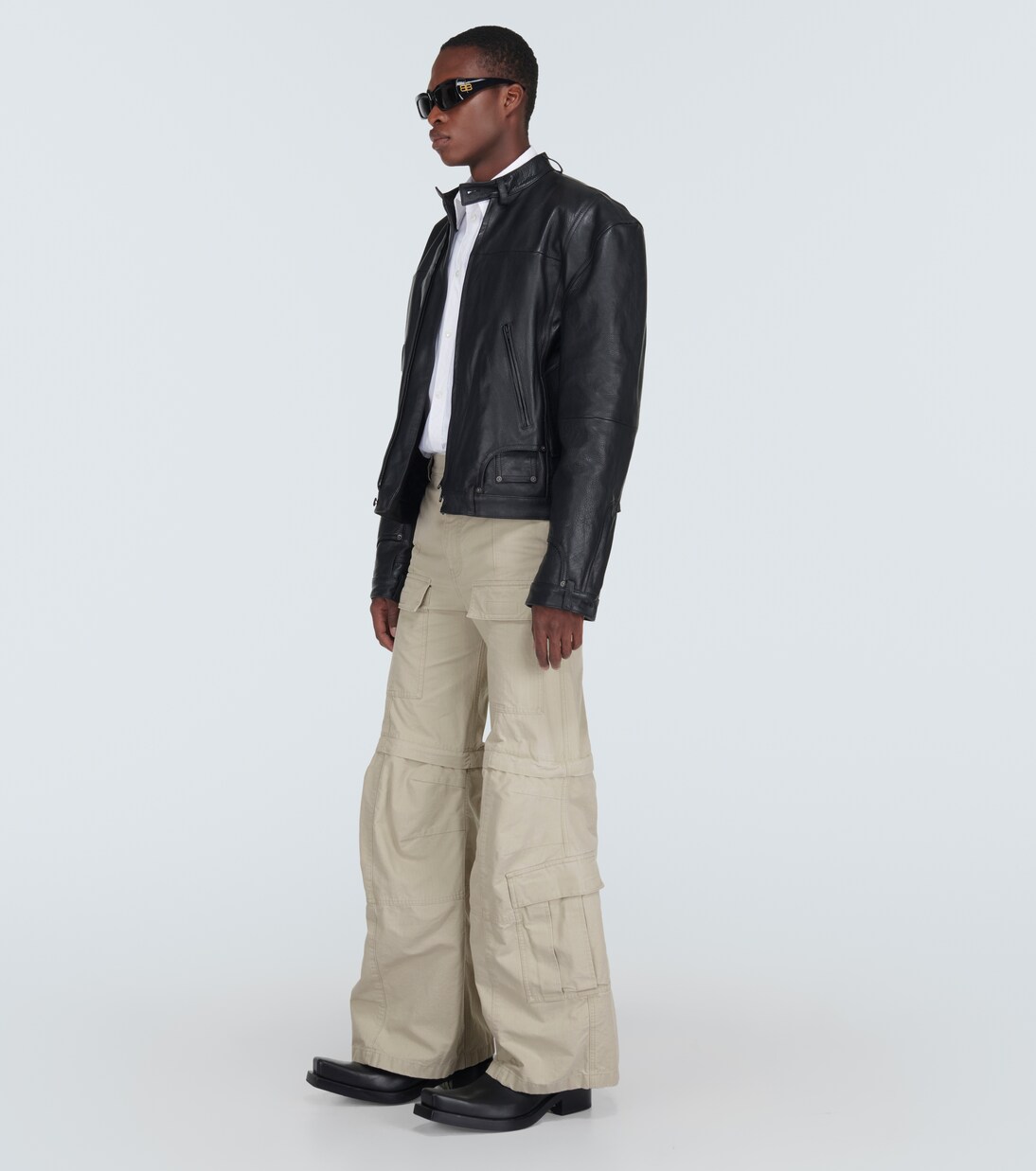 Hybrid flared cotton cargo pants  | Balenciaga