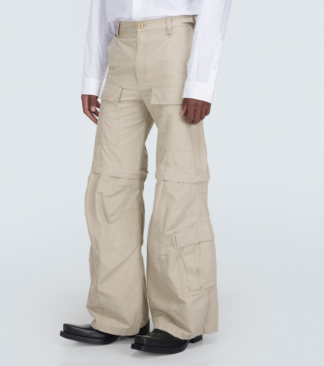 Hybrid flared cotton cargo pants  | Balenciaga