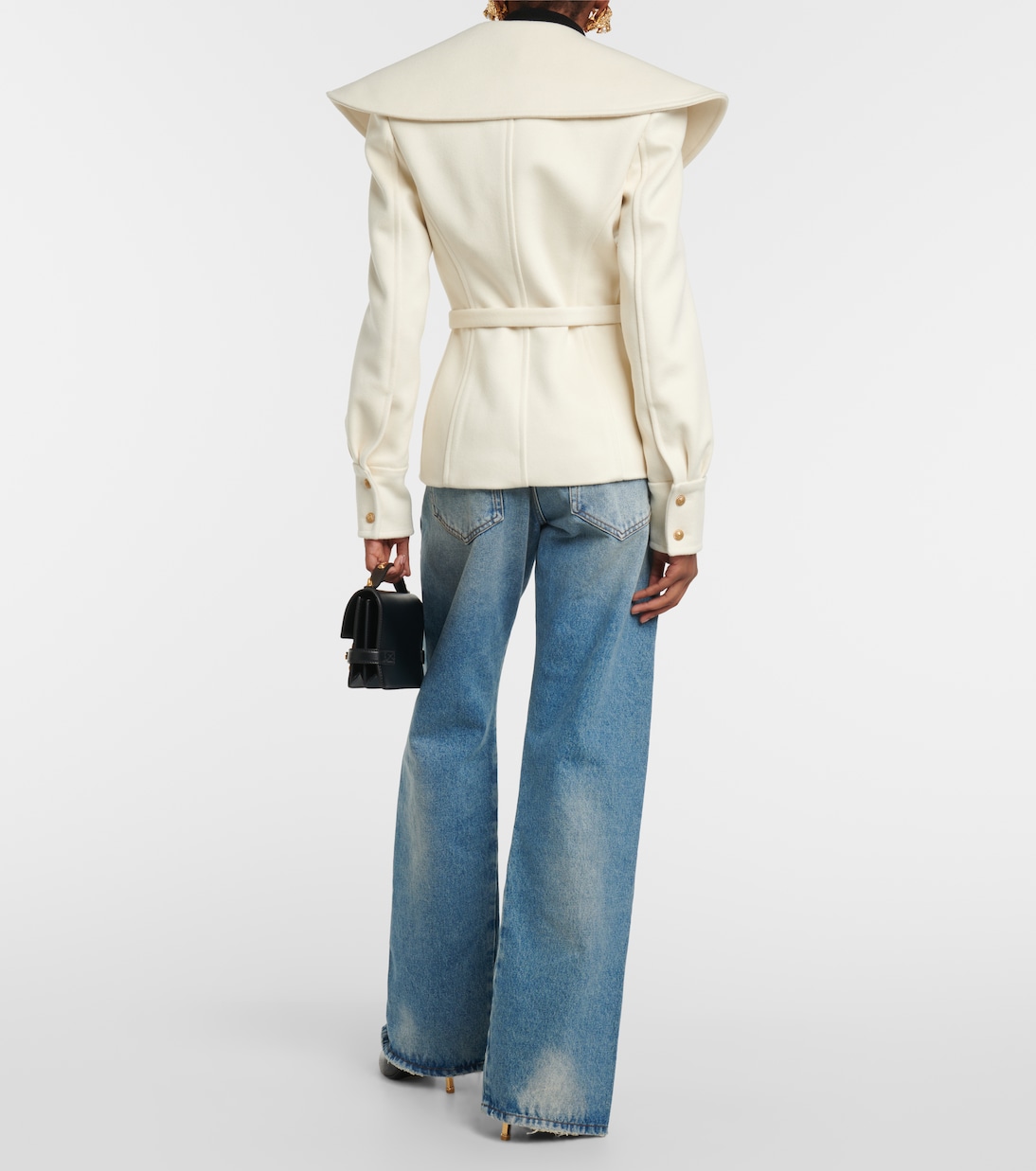 Asymmetric virgin wool coat   | Balmain