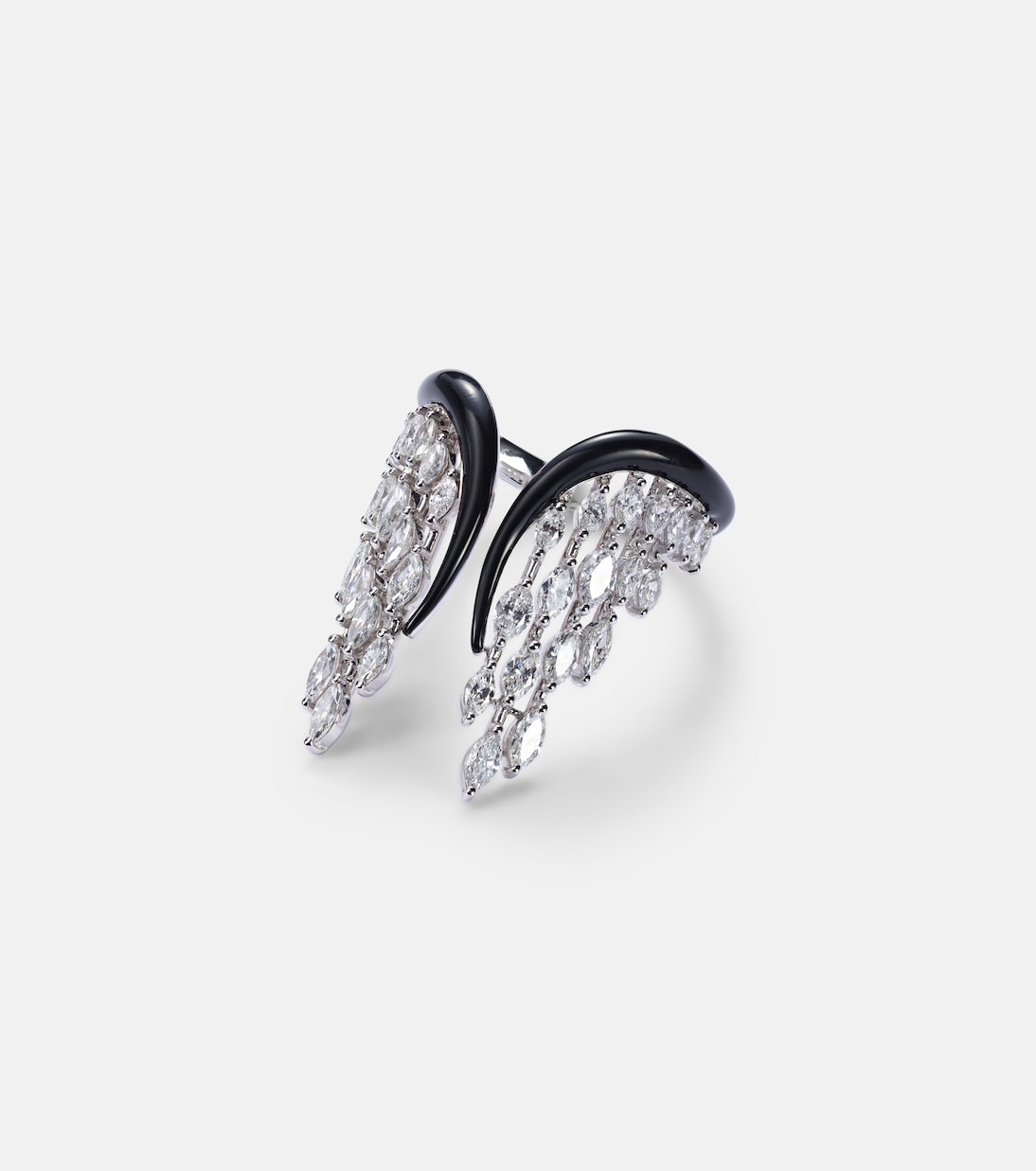 Angel Wings 18kt gold ring with diamonds | Kamyen