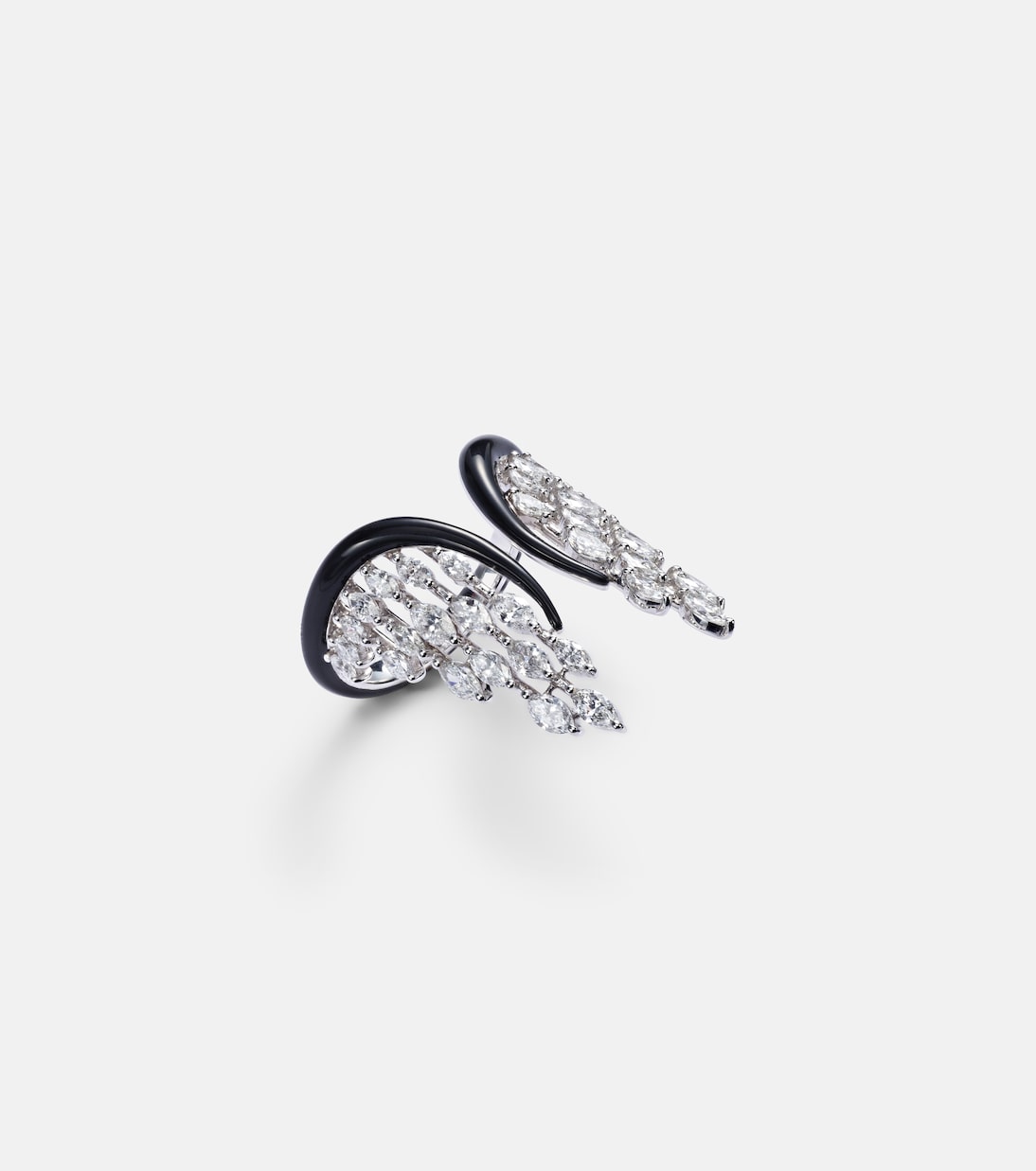 Angel Wings 18kt gold ring with diamonds | Kamyen