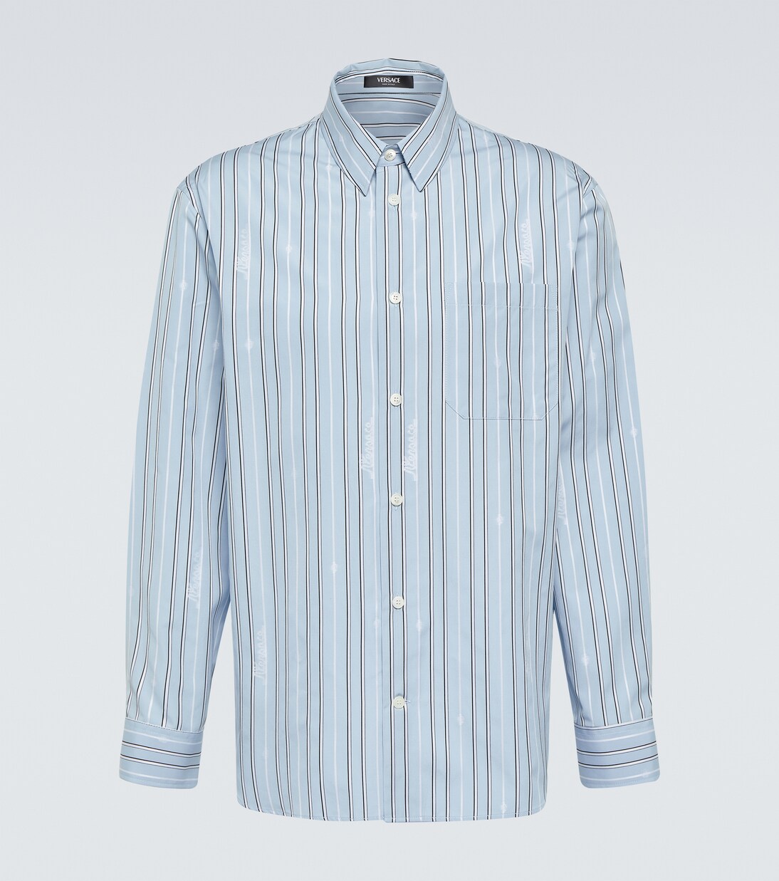 Striped cotton poplin shirt | Versace