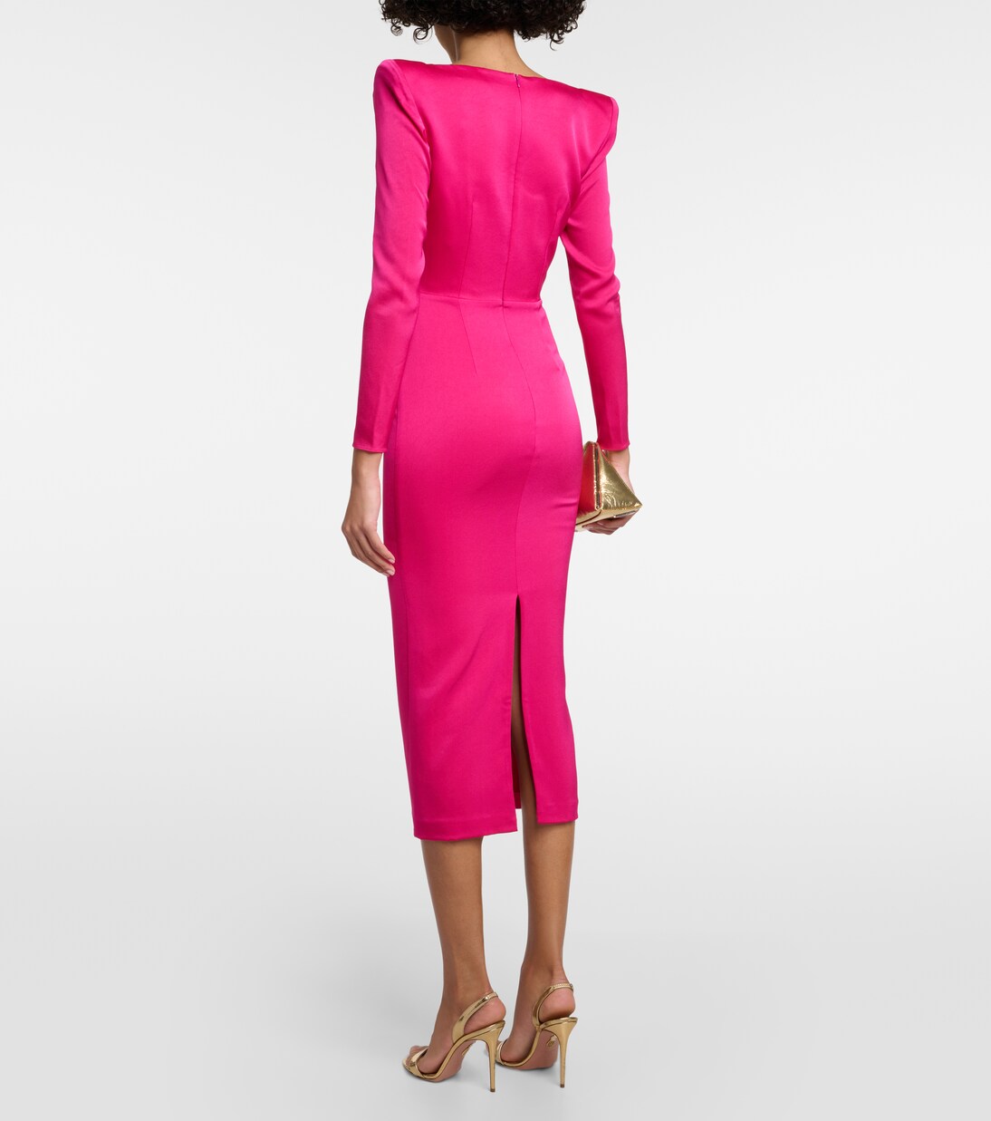 Crêpe satin midi dress | Alex Perry