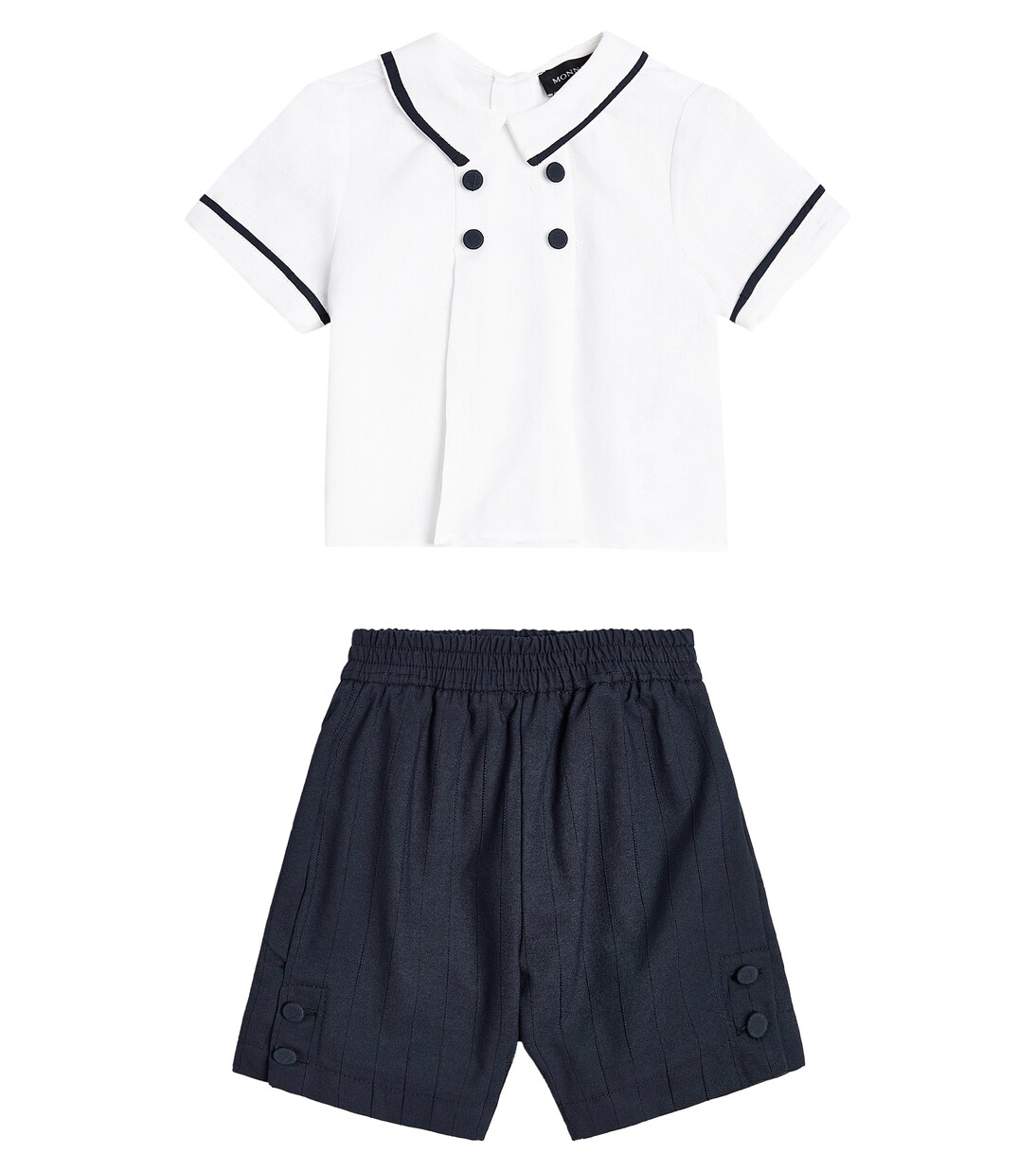 Cotton and linen shirt and pants set | Monnalisa