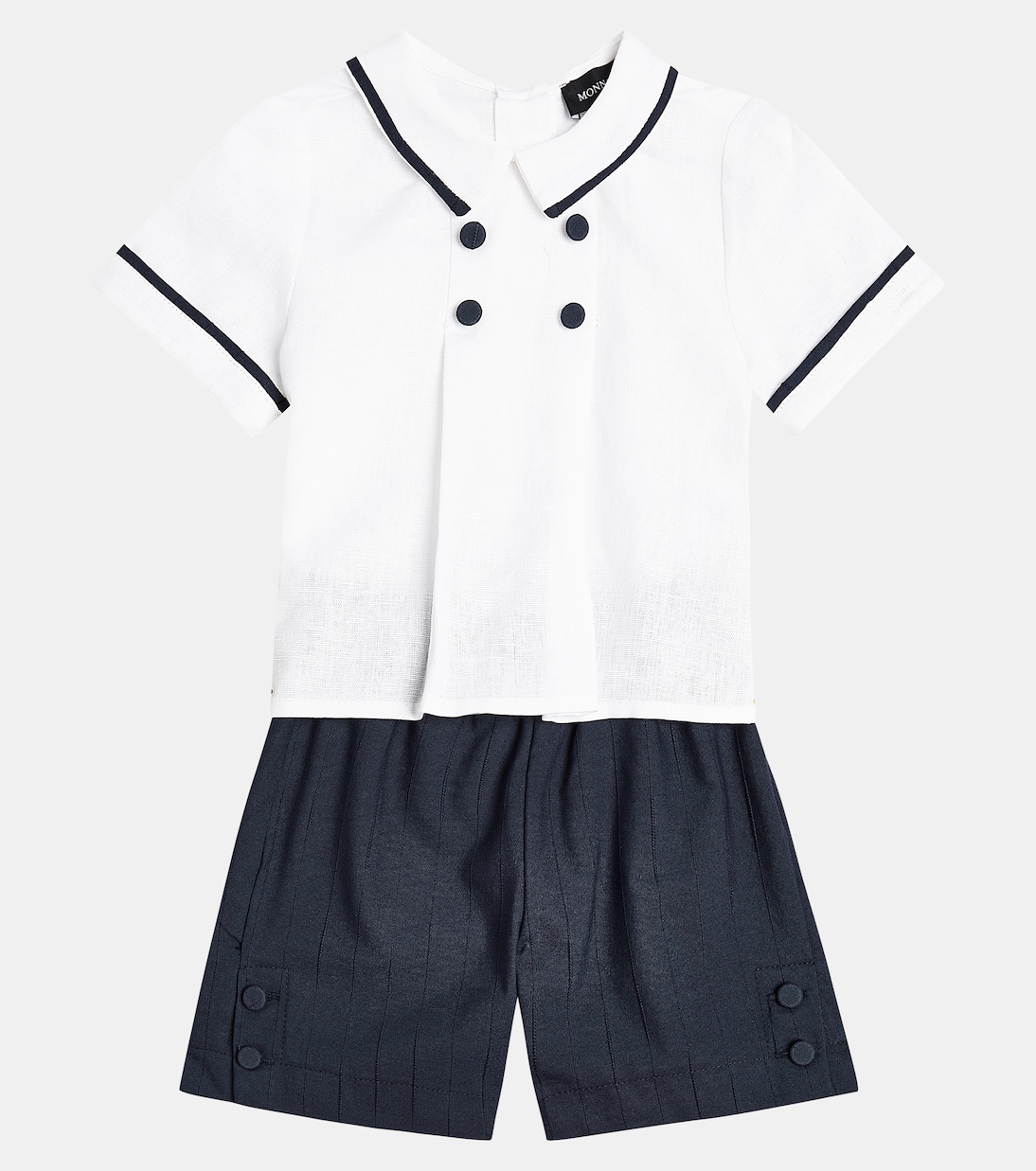 Cotton and linen shirt and pants set | Monnalisa