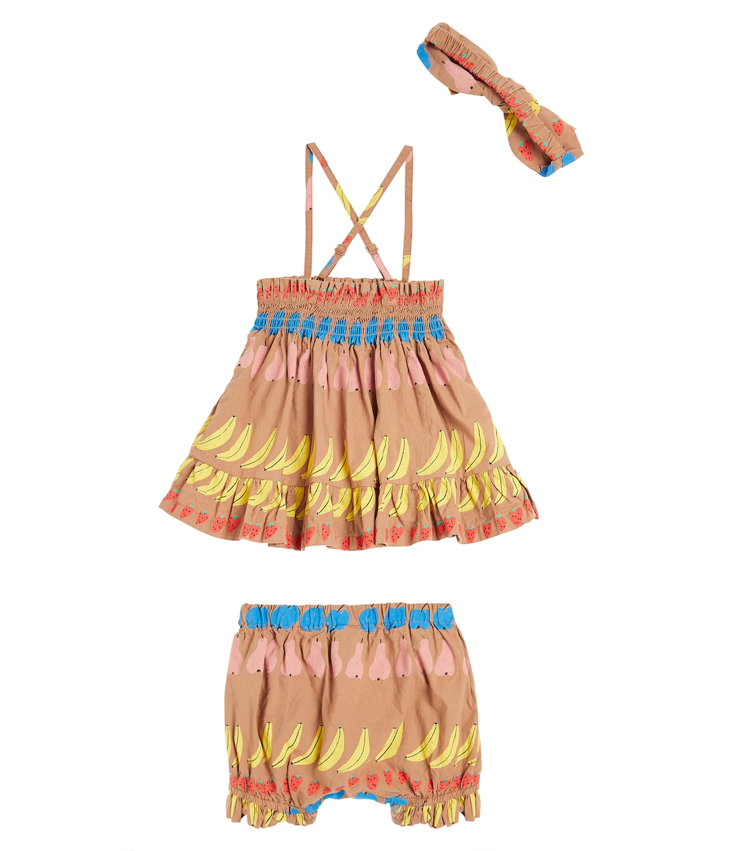 婴幼儿 — Fruit棉质连衣裙、灯笼裤与发箍套装 | Jellymallow