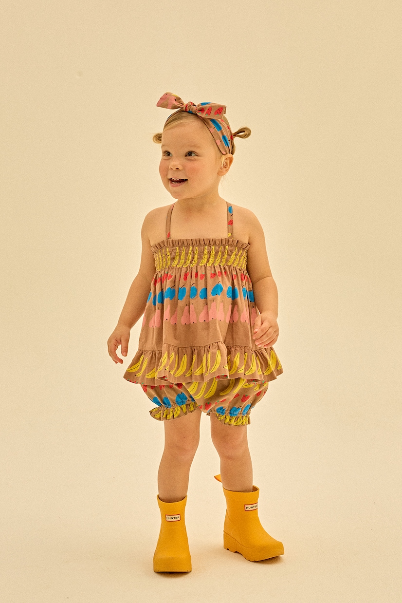 婴幼儿 — Fruit棉质连衣裙、灯笼裤与发箍套装 | Jellymallow