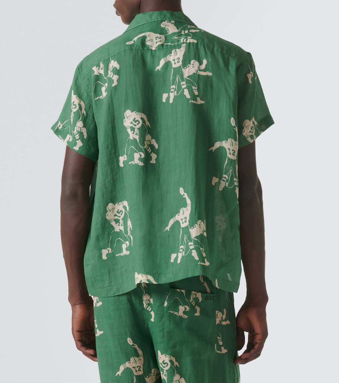 Football Silhouette linen shirt | Bode