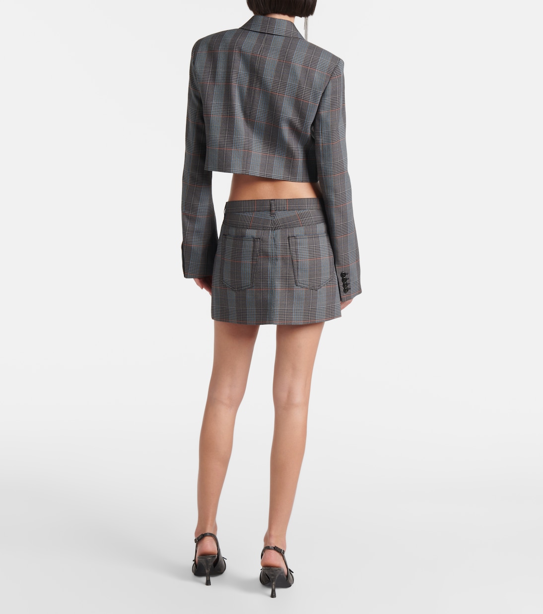 Jaza checked cropped wool-blend blazer  | Acne Studios