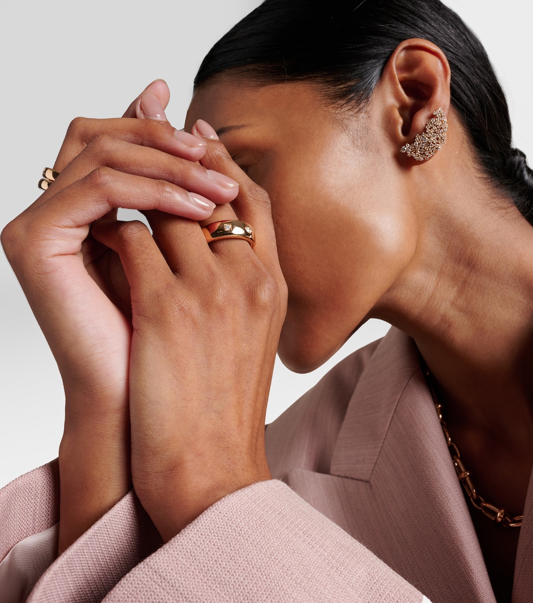 Iconica 18kt rose gold ring with diamonds | Pomellato