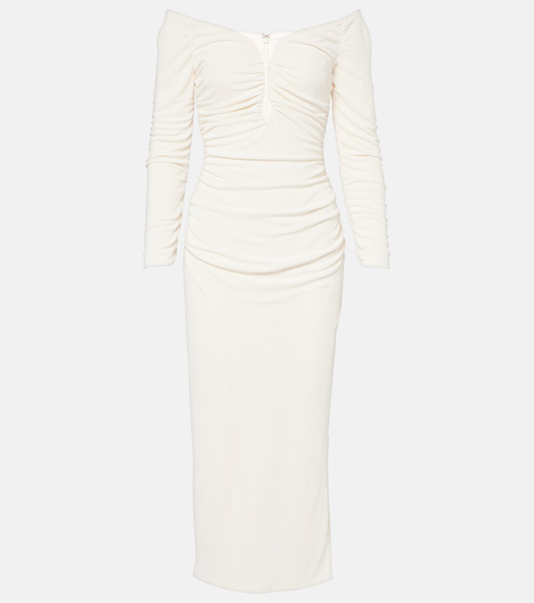 Off-Shoulder-Midikleid aus Jersey | Carolina Herrera