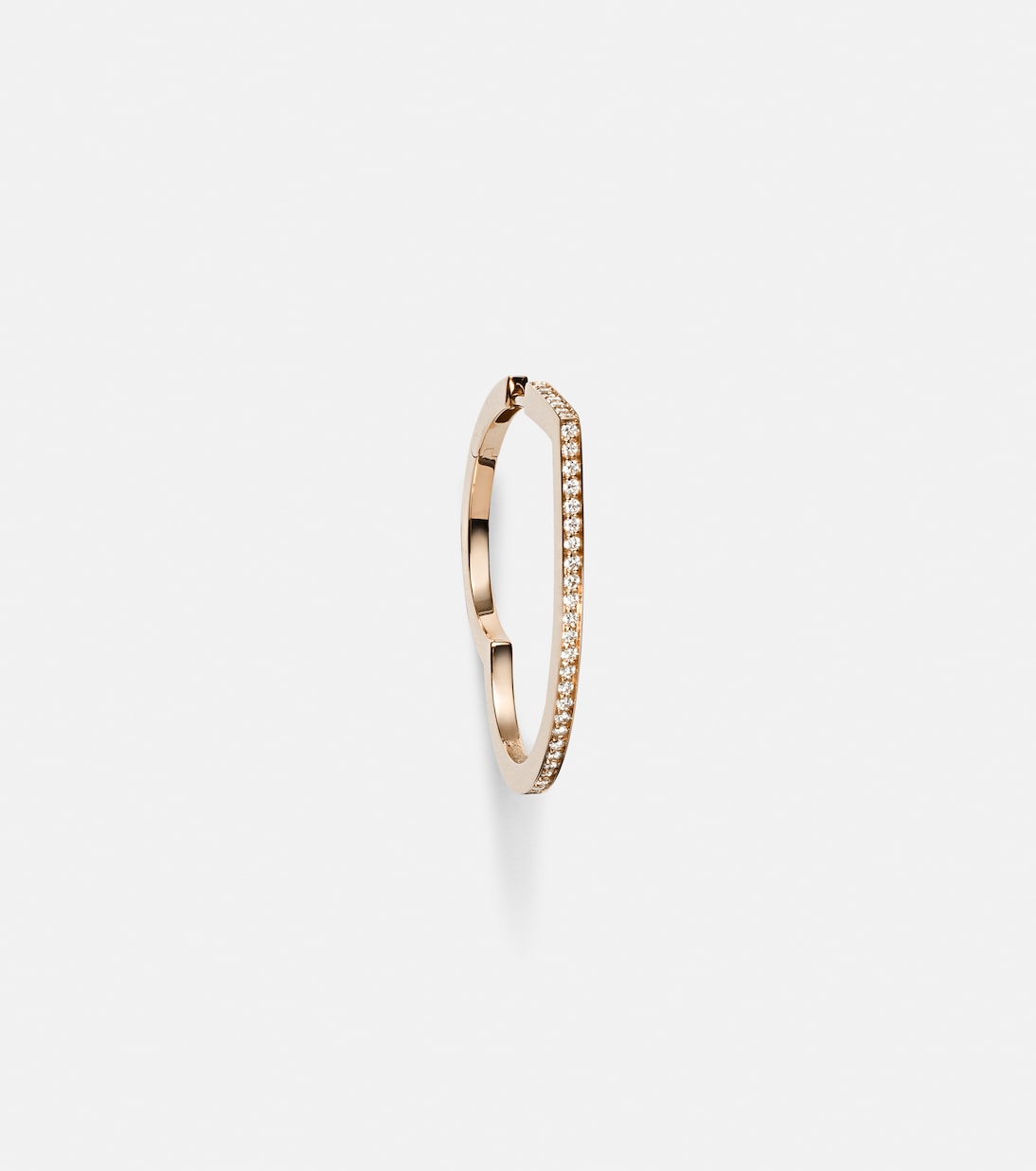 Antifer Heart Large 18kt rose gold single hoop earring with diamonds | Repossi