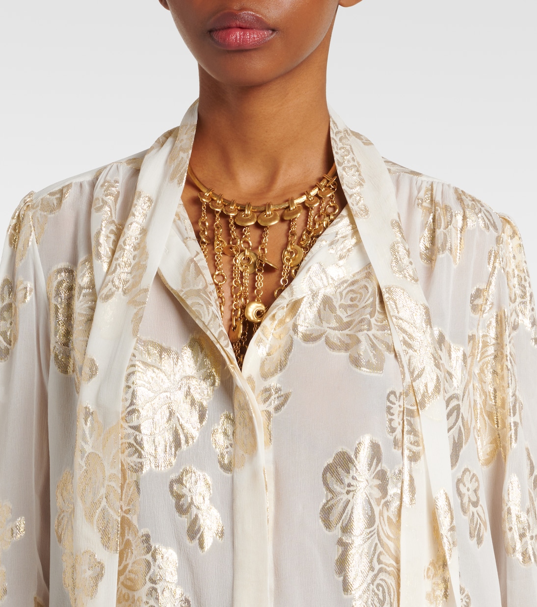 Bluse aus einem Seidengemisch mit Fil Coupé | Chloé