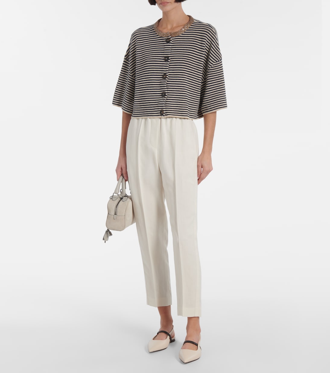 Pantalones tapered de sarga | Brunello Cucinelli