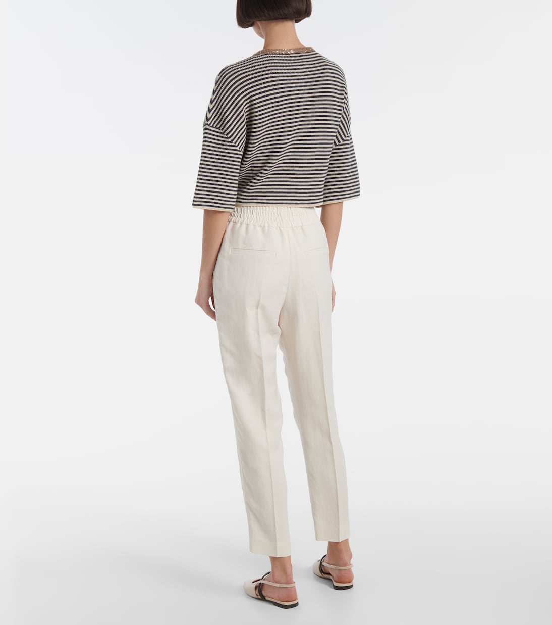 Pantalones tapered de sarga | Brunello Cucinelli