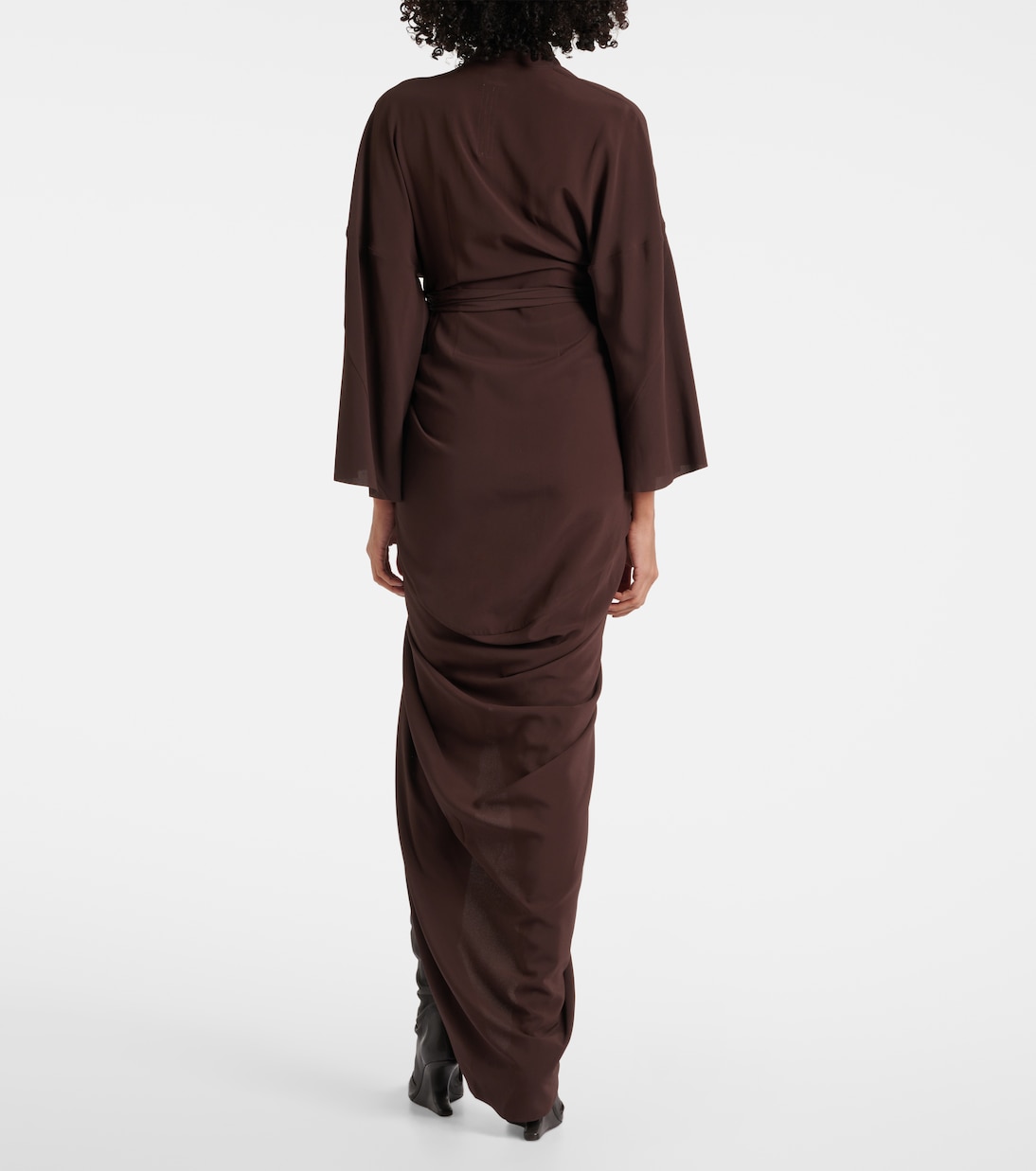 Abito lungo a portafoglio in raso | Rick Owens
