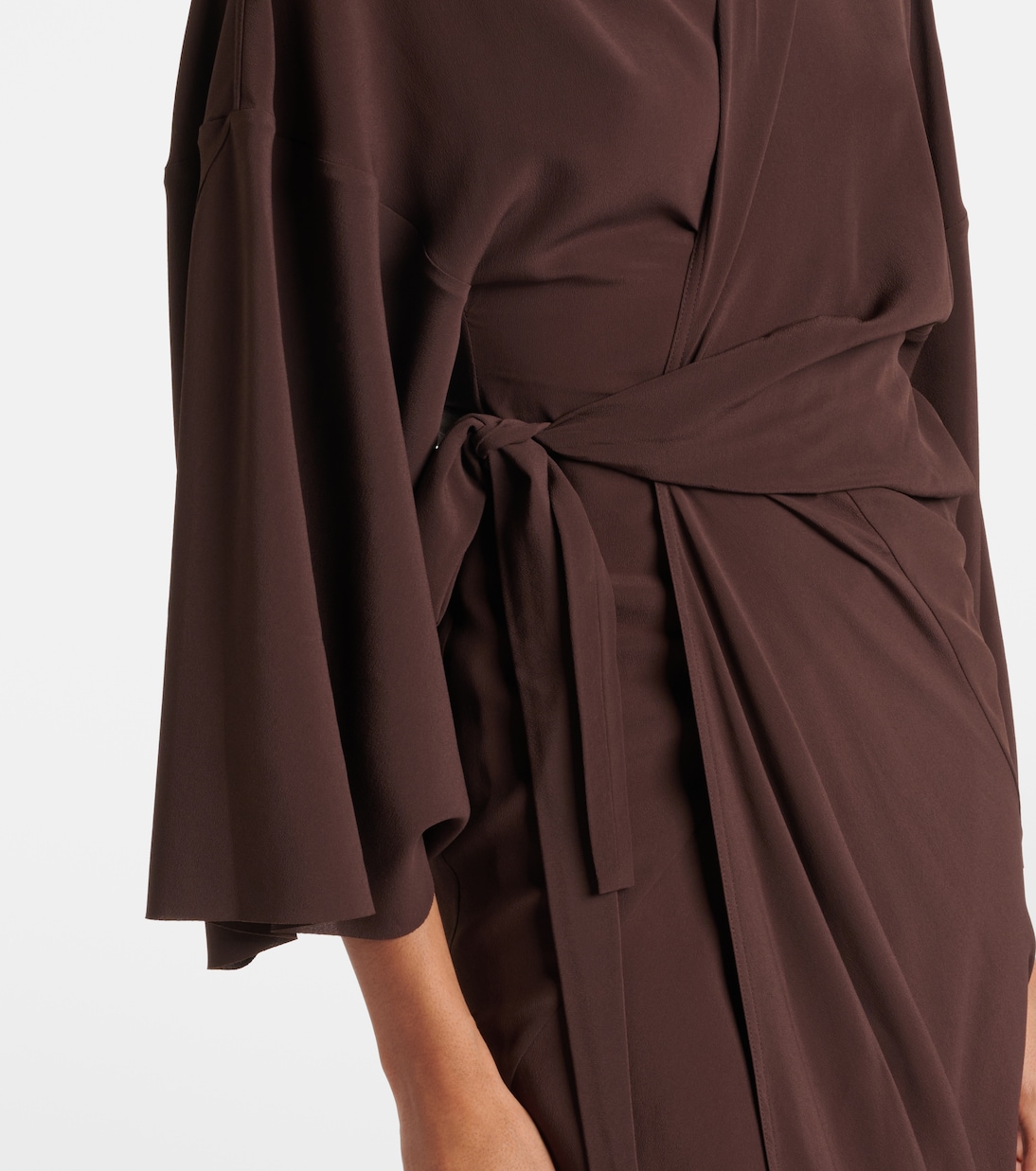 Abito lungo a portafoglio in raso | Rick Owens