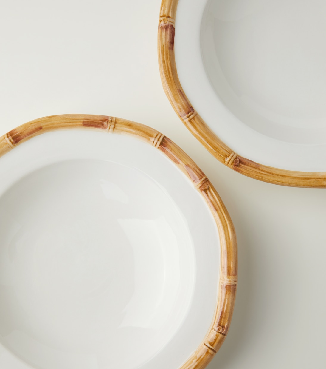 Bamboo set of 4 ceramic soup plates | Les-Ottomans