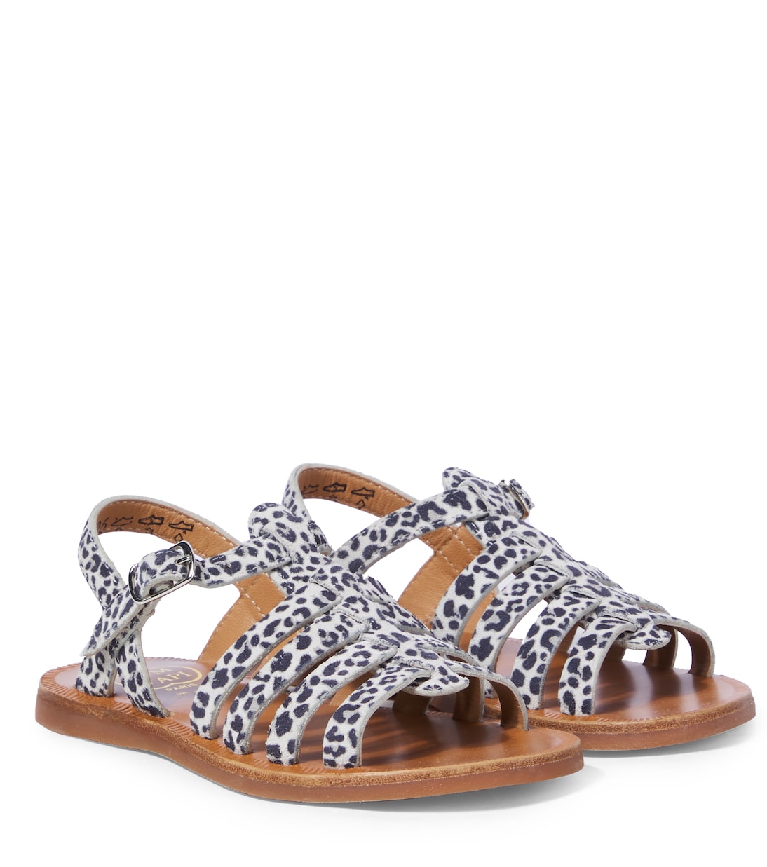 Plagette leopard-print leather sandals | Pom d'Api