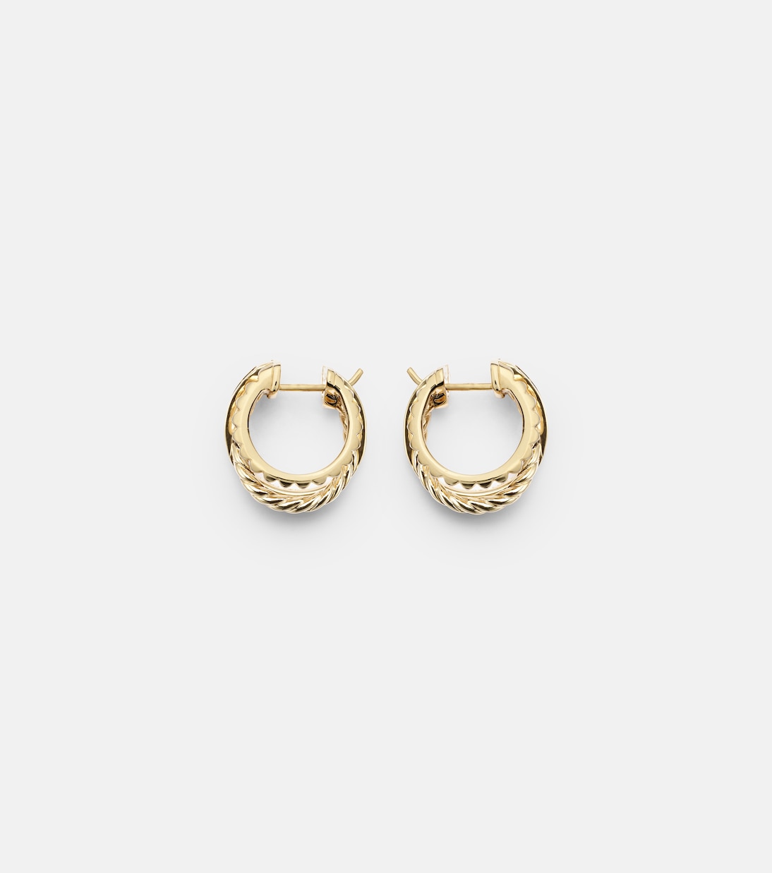 DY Crossover® 18kt gold hoop earrings with diamonds | David Yurman