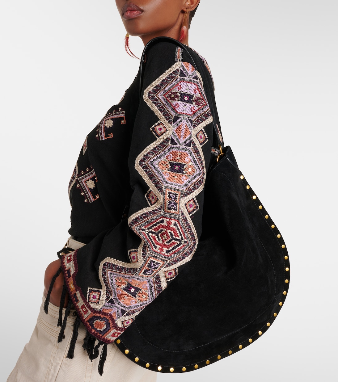 Schultertasche Oskan Soft Medium aus Veloursleder | Isabel Marant