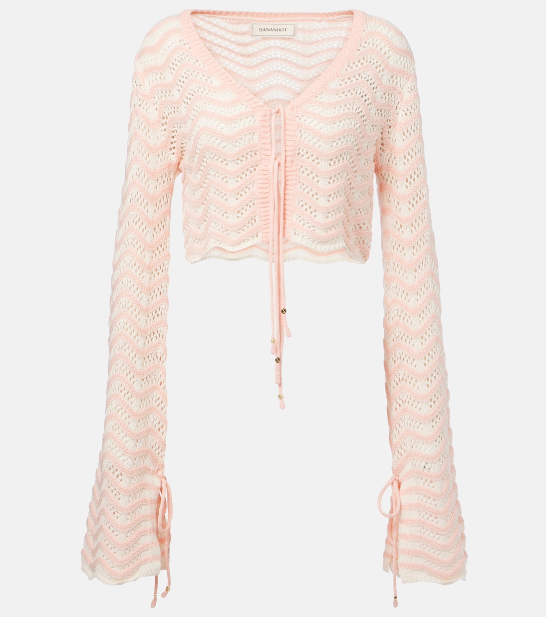 Top raccourci Miana rayé en coton mélangé | Bananhot