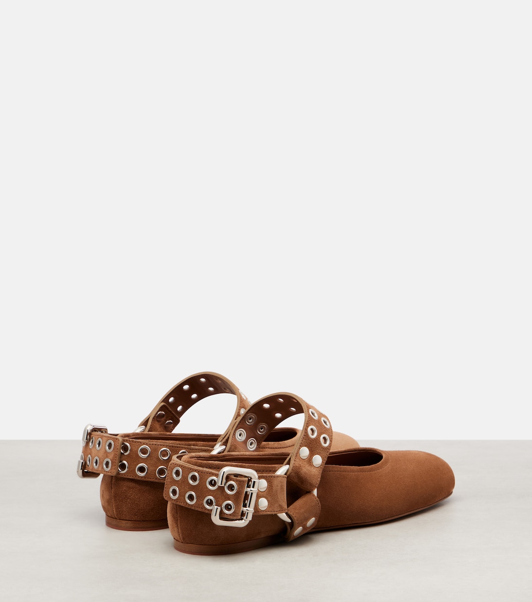 Mary-Jane-Ballerinas Biker aus Veloursleder | Alaïa