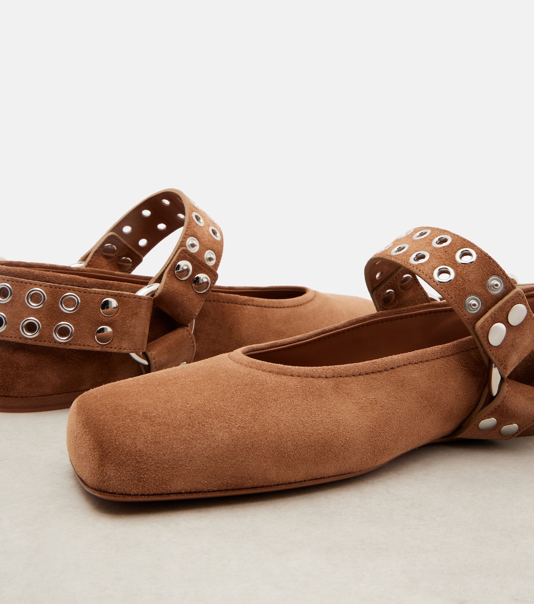 Mary-Jane-Ballerinas Biker aus Veloursleder | Alaïa