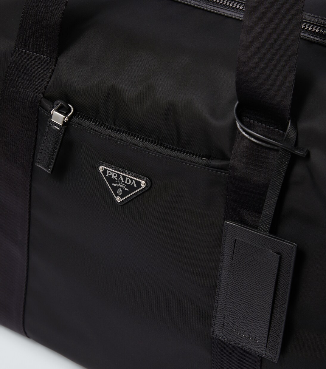 Weekender aus Re-Nylon mit Lederbesatz | Prada