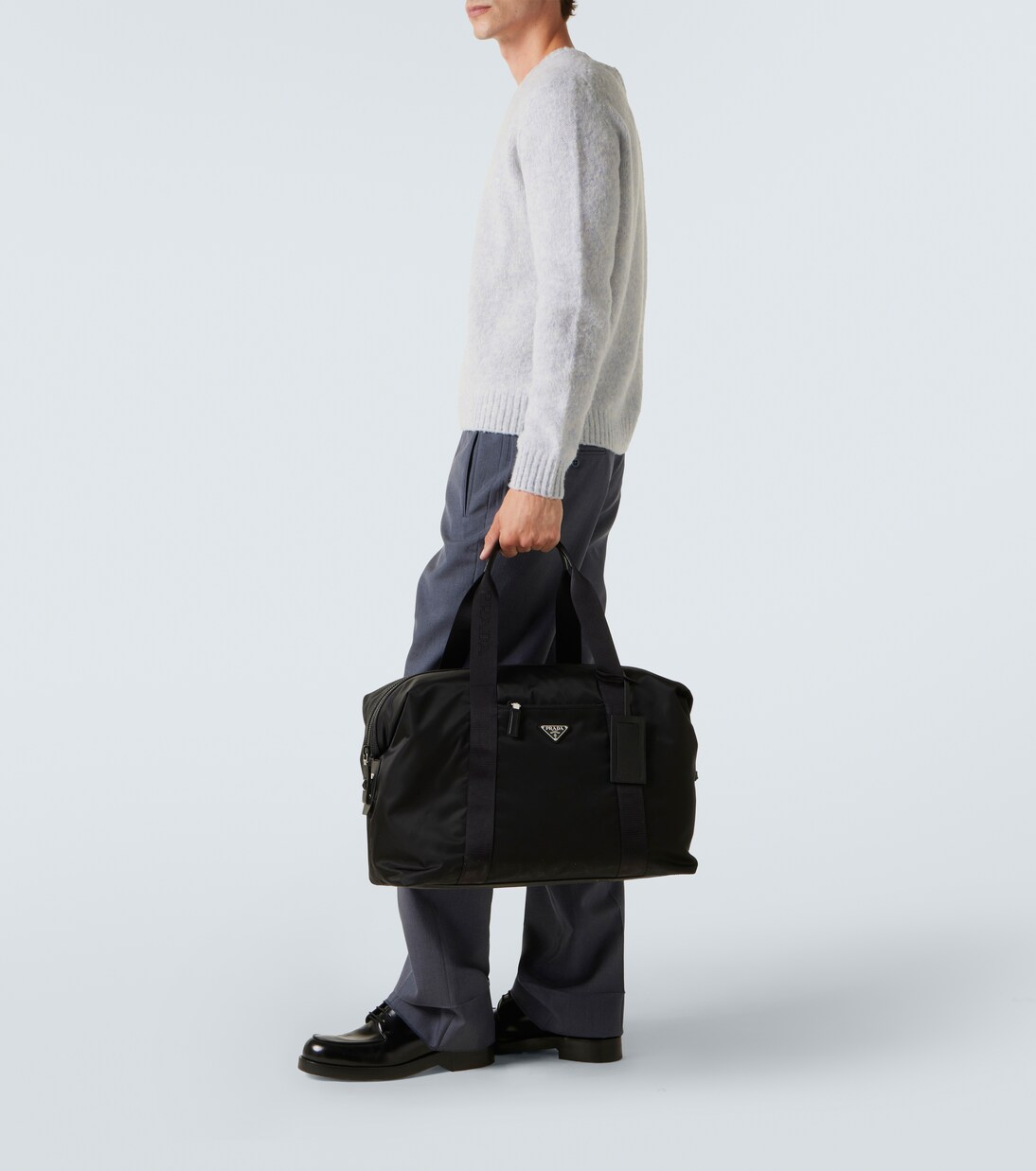 Weekender aus Re-Nylon mit Lederbesatz | Prada