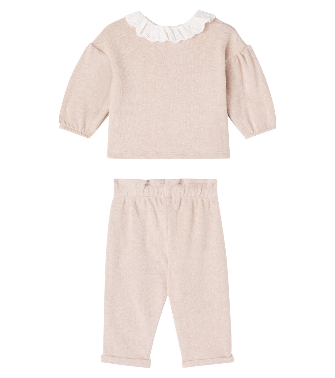 Baby cotton-blend cardigan and sweatpants set | Cozmo