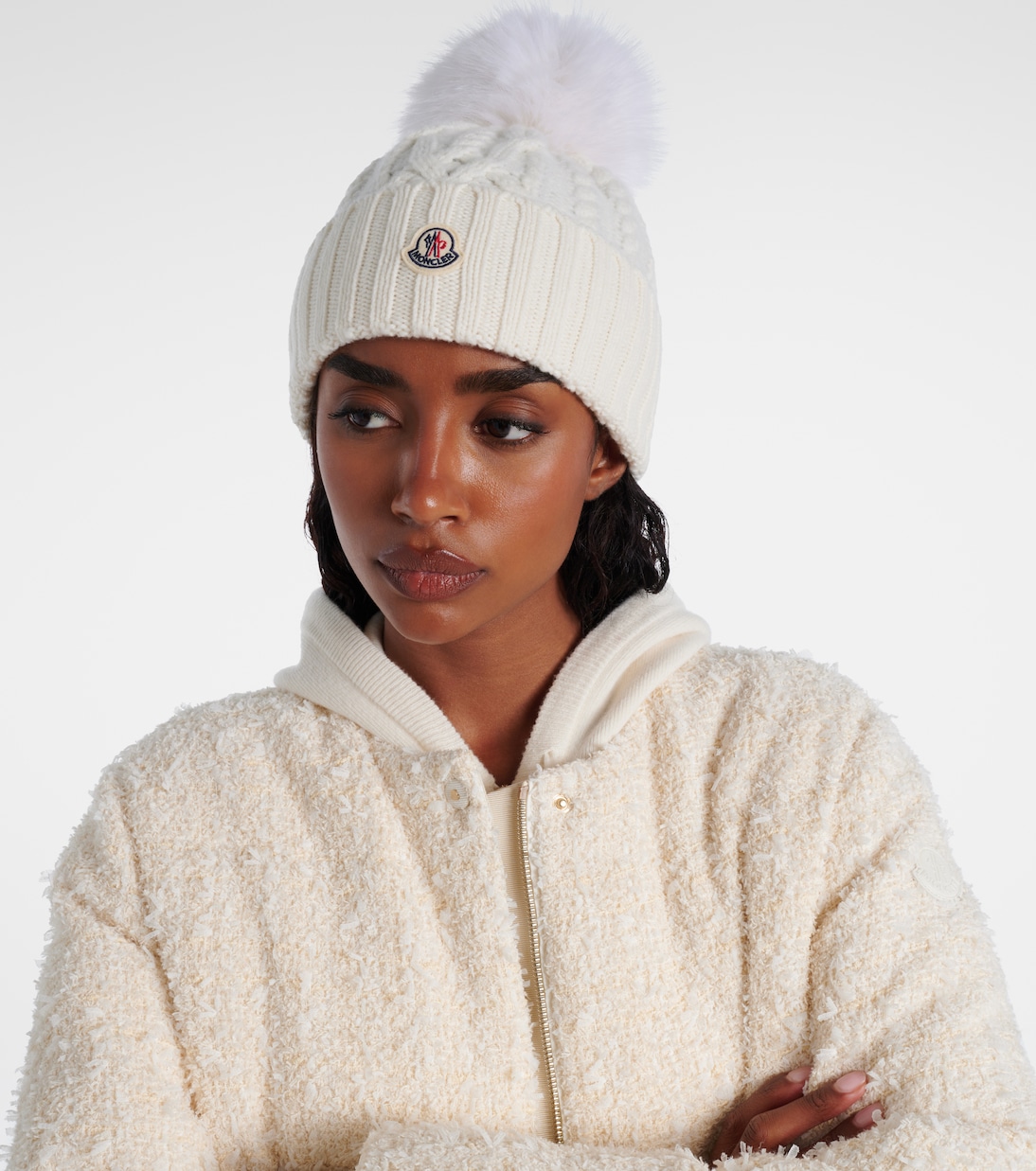 Cable-knit wool and cashmere beanie | Moncler