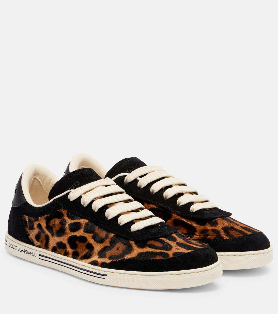 Saint Tropez Light suede-trimmed calf hair sneakers | Dolce&Gabbana
