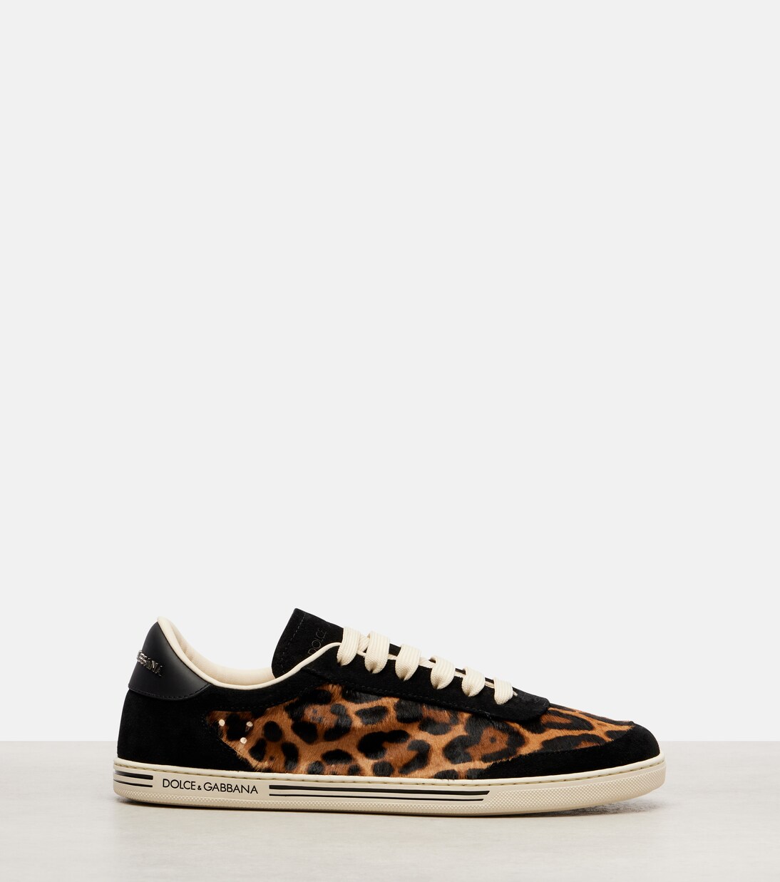 Saint Tropez Light suede-trimmed calf hair sneakers | Dolce&Gabbana