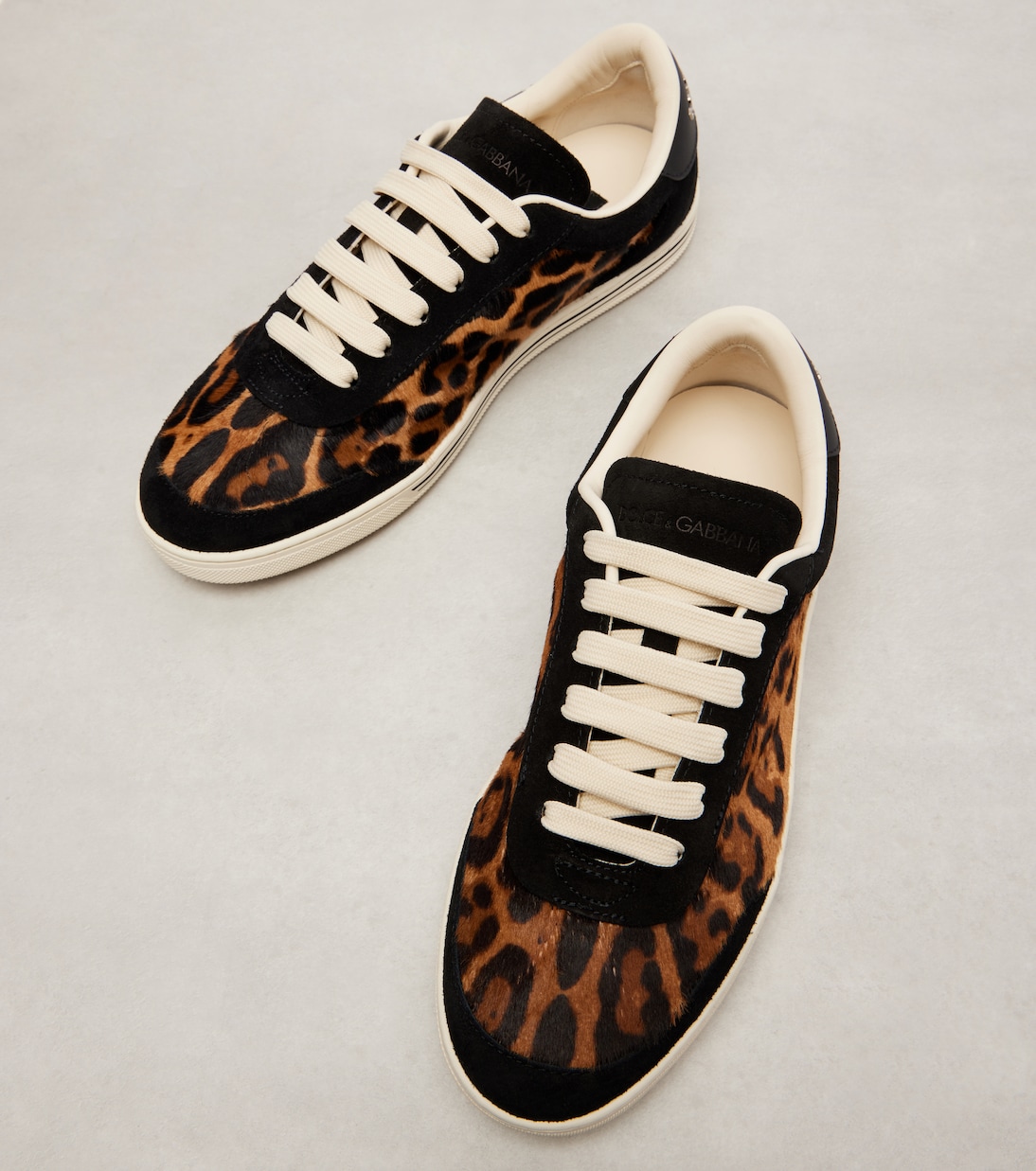 Saint Tropez Light suede-trimmed calf hair sneakers | Dolce&Gabbana