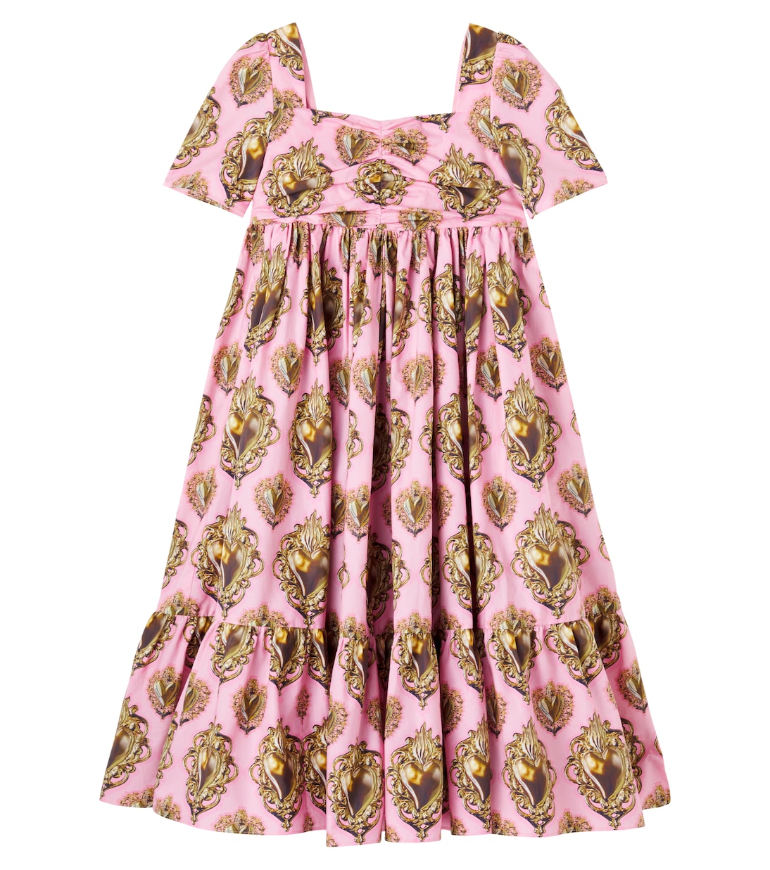Bedrucktes Kleid aus Baumwollpopeline | Dolce&Gabbana Kids